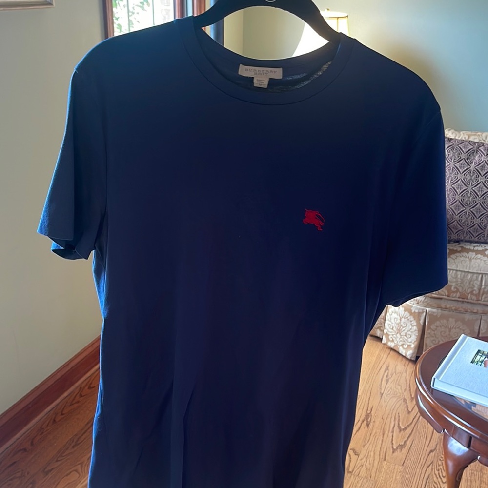 Burberry shirt. Medium size. Blue with red logo